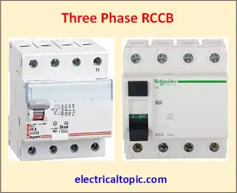 Three phase residual current circuit breaker(RCCB) : basic functions